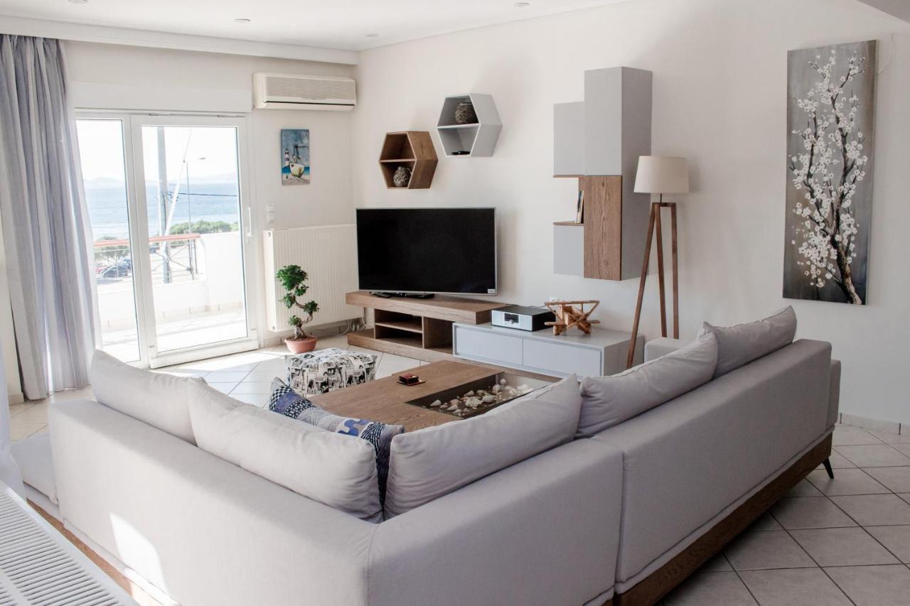 Luxury Seaview Apartment By The Sea Saronida Eksteriør bilde
